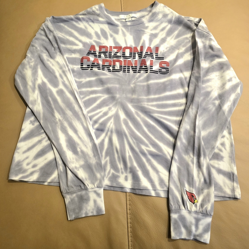 NWT Wear By Erin Andrews Arizona Cardinals Tie-Dye Long Sleeve Shirt Sixr Small